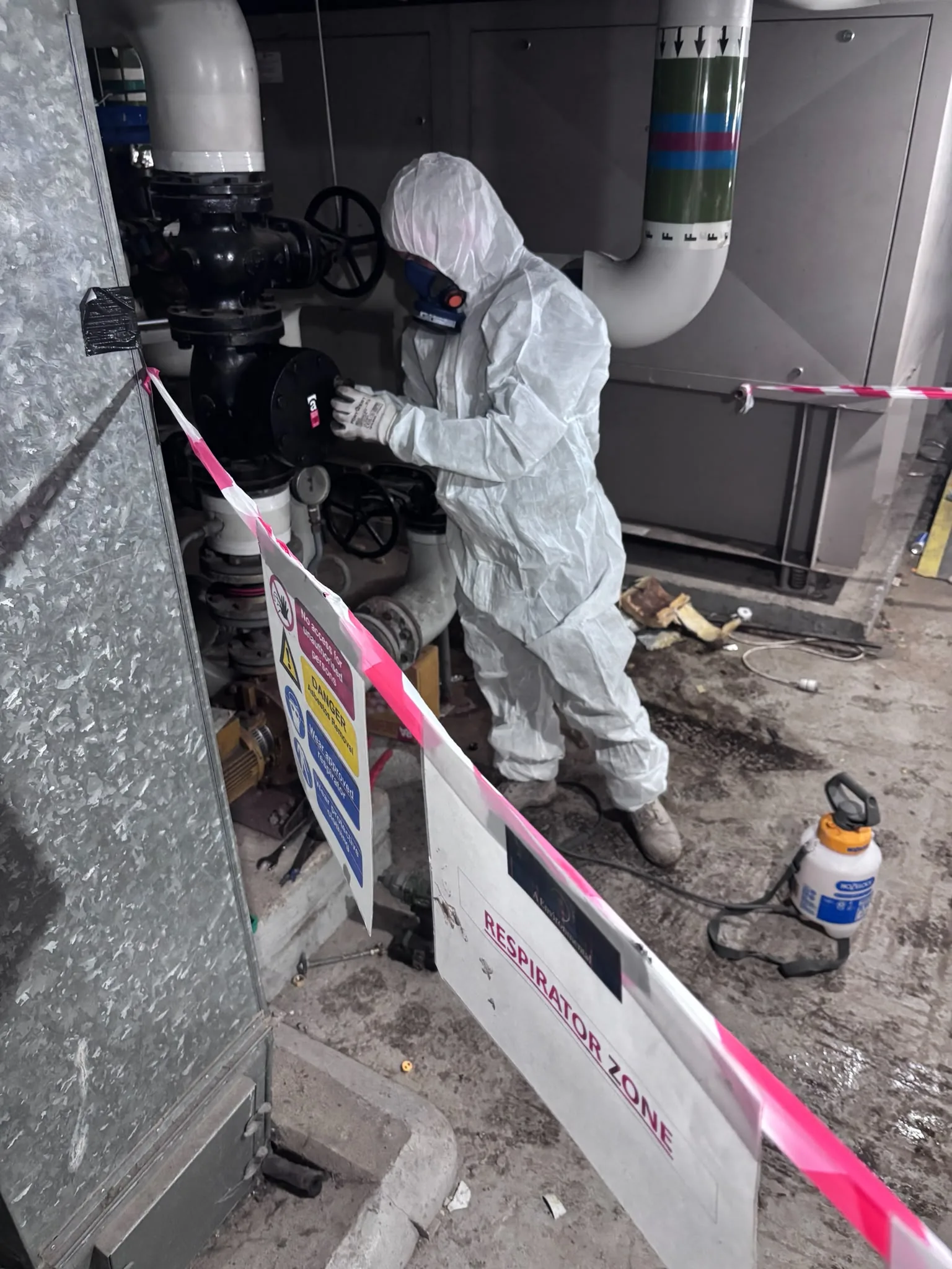 Asbestos artex removal from concrete soffit in Wimbledon
